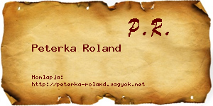 Peterka Roland névjegykártya